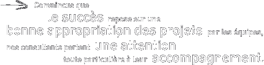 Convaincus que le succ�s repose sur une bonne appropriation des projets par les �quipes