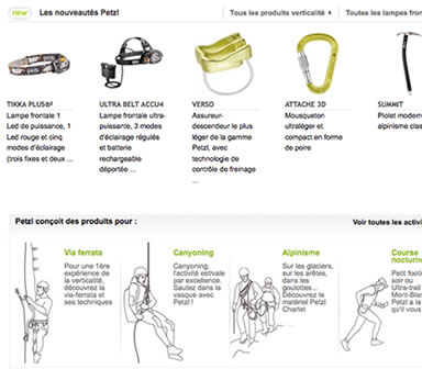 illustration Petzl - site Web